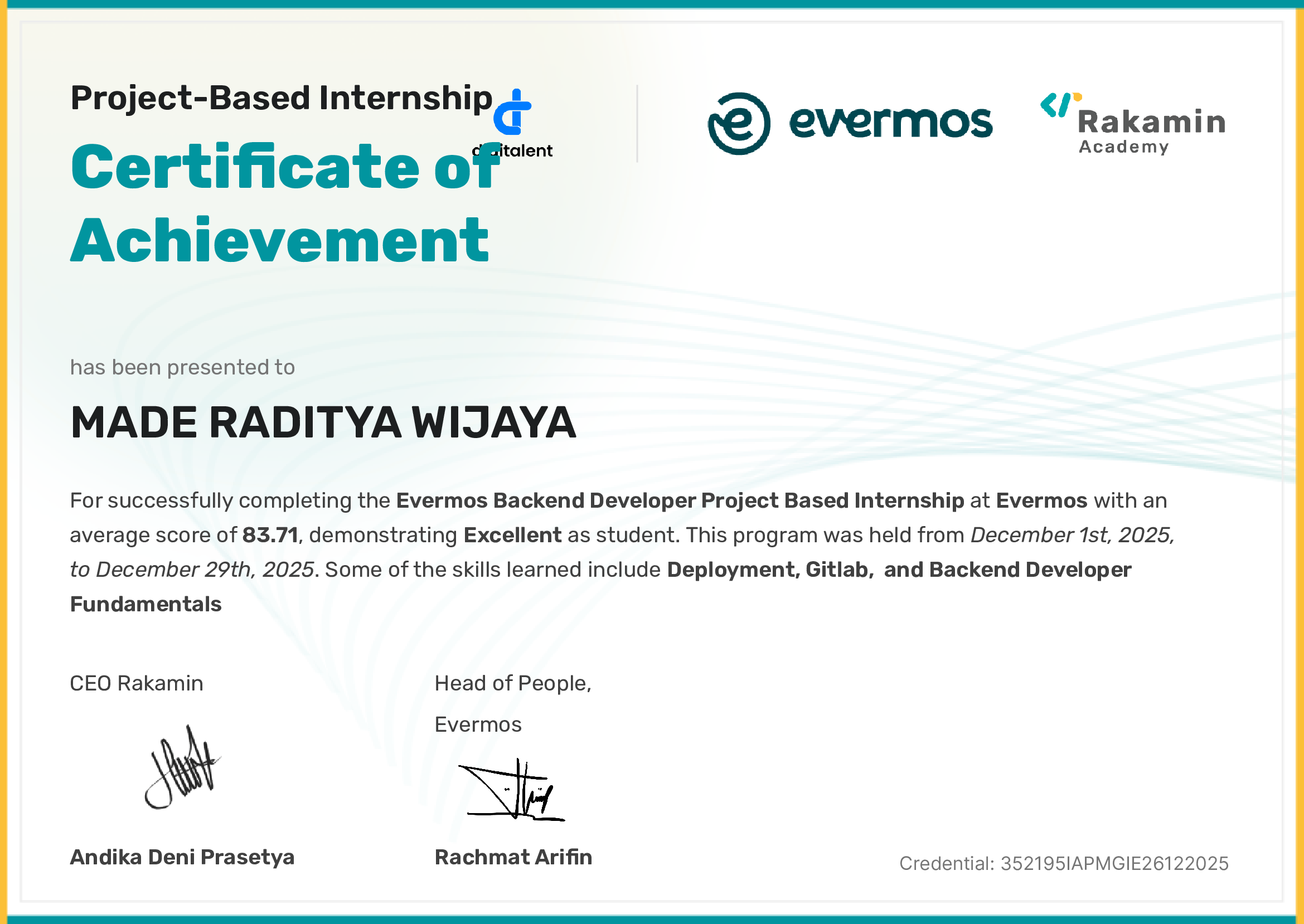 Rakamin Academy - Backend Developer Project Based Internship