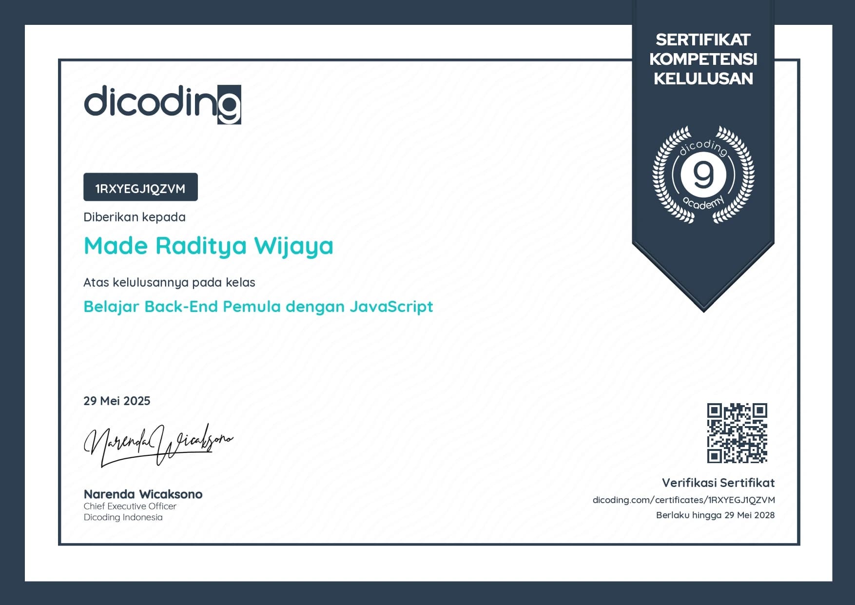 Dicoding - Beginner Back-End with JavaScript